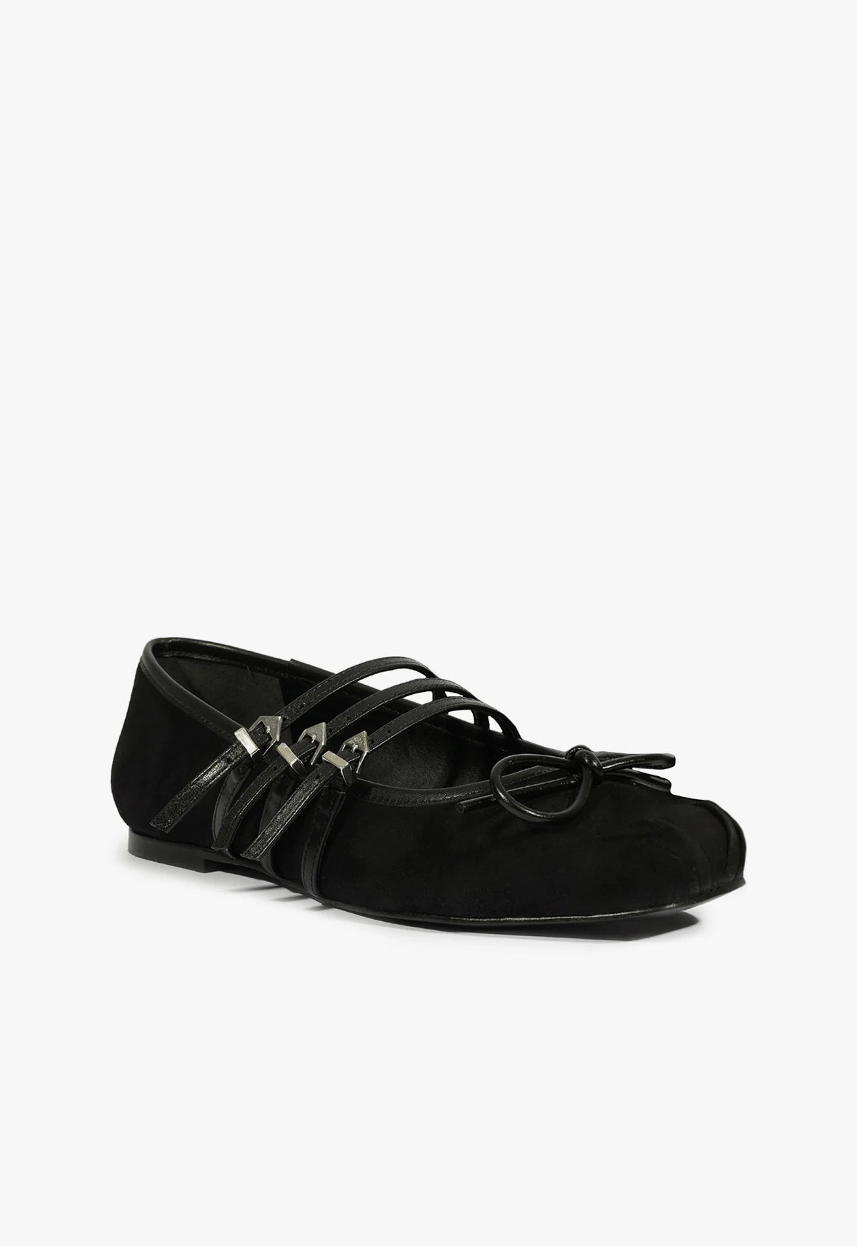 Arissa Black Suede Ballet Flats for Women - Comfortable & Stylish Slip-On Shoes for Work, Travel & Everyday Wear
