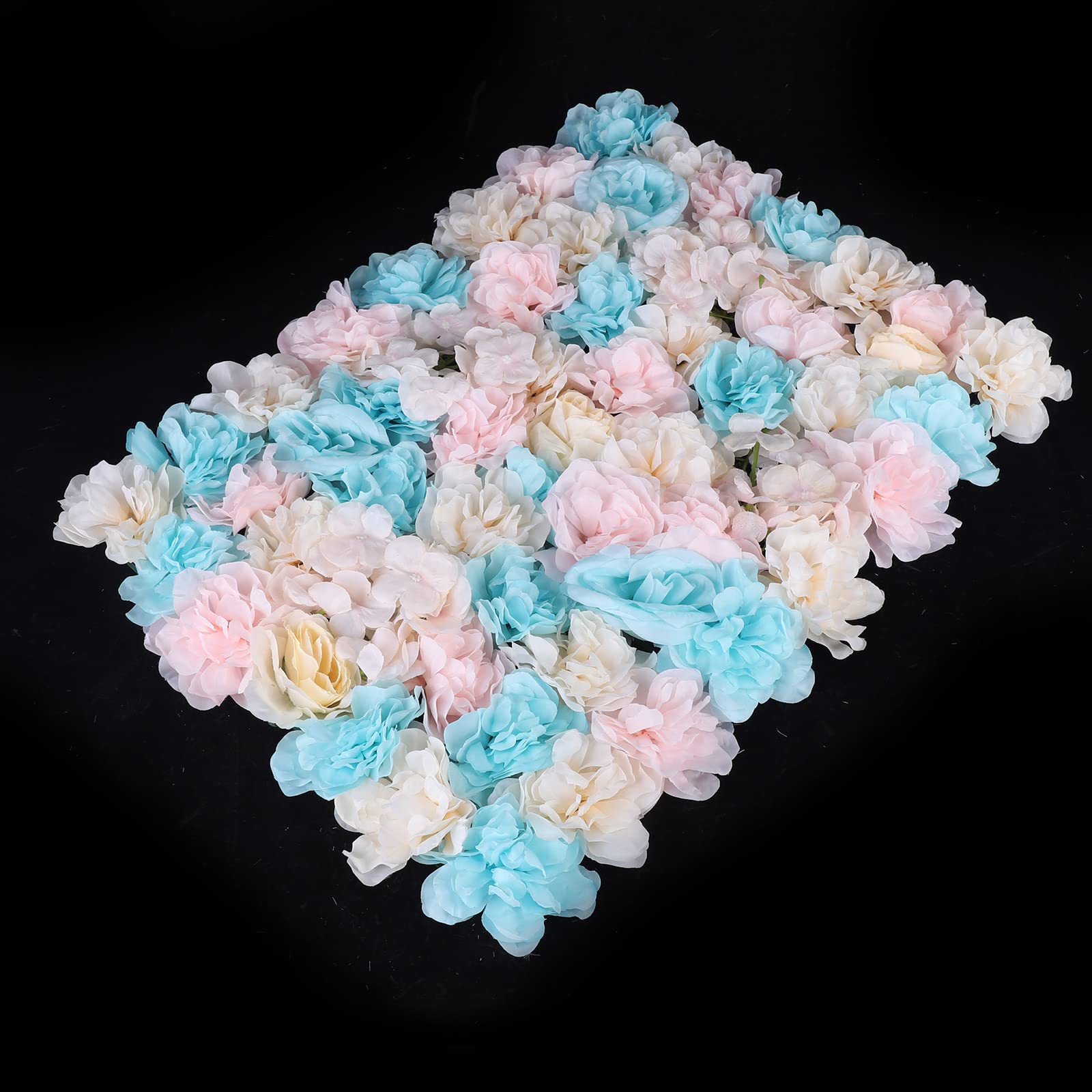12pcs Artificial Rose Vine Flowers - Blue & Pink Silk Fake Roses for DIY Wedding Bouquets, Wall Decor, Home Party, and Event Decoration