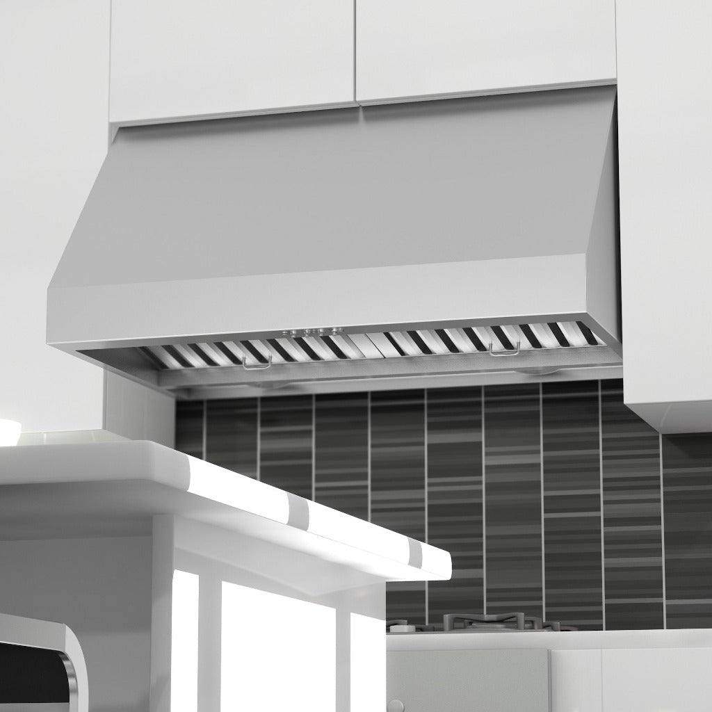 ZLINE 523 Stainless Steel Convertible Under Cabinet Range Hood - 36 Inch, 400 CFM, Ducted or Ductless - Perfect for Kitchen Remodeling & Modern Home Cooking