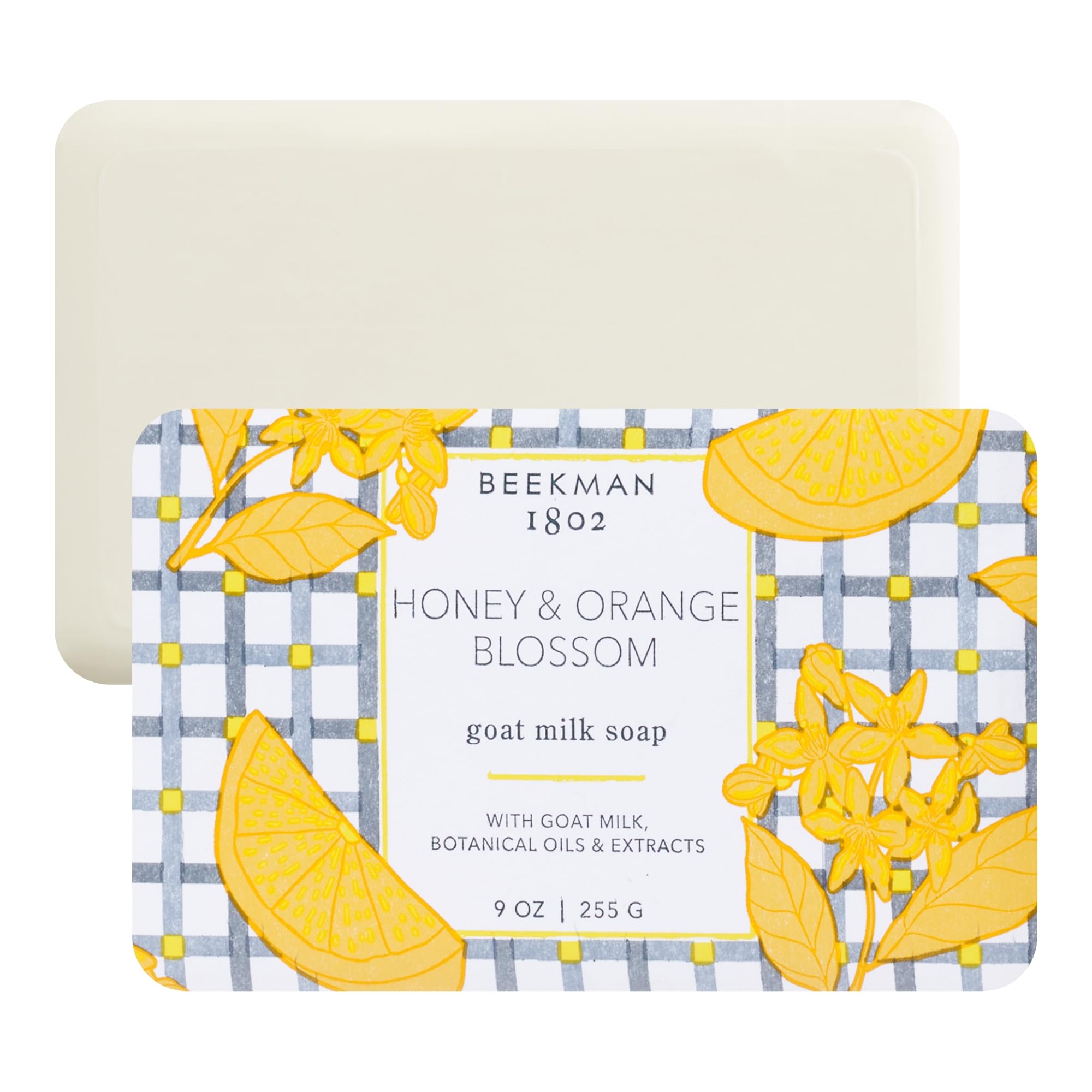Beekman 1802 Goat Milk Soap Bar - Honey & Orange Blossom Scent, 9.0 oz | Natural Moisturizing Hand & Body Soap for Dry Skin | Perfect for Daily Use & Gift Sets