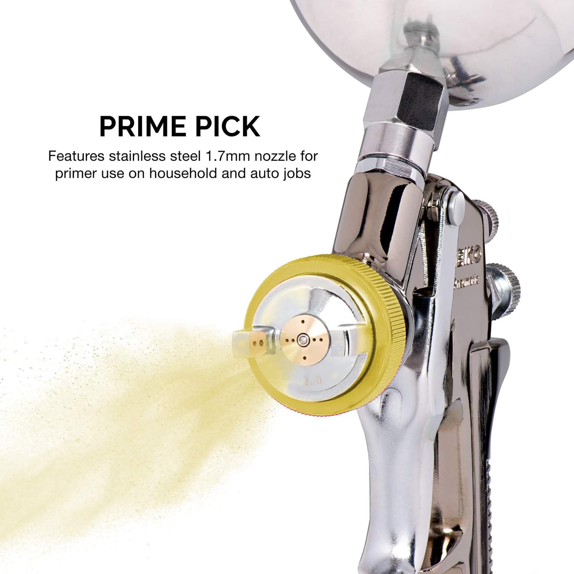 NEIKO 31215A HVLP Spray Gun Paint Sprayer Kit - 1.7mm Nozzle, 600cc Air Gauge Regulator - Professional Auto & Home Painting Tool for Cars, Furniture, Cabinets & DIY Projects