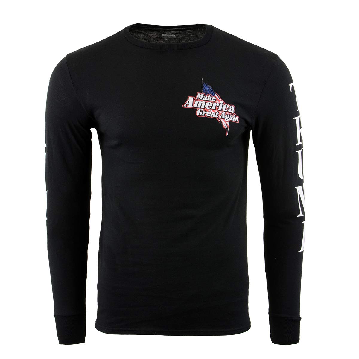 Biker Clothing Co. BCC117012 Men's Black 'Make America Great Again' Motorcycle Long Sleeve T-Shirt - Comfortable Riding Shirt for Harley Davidson, Cruiser & Road Trips
