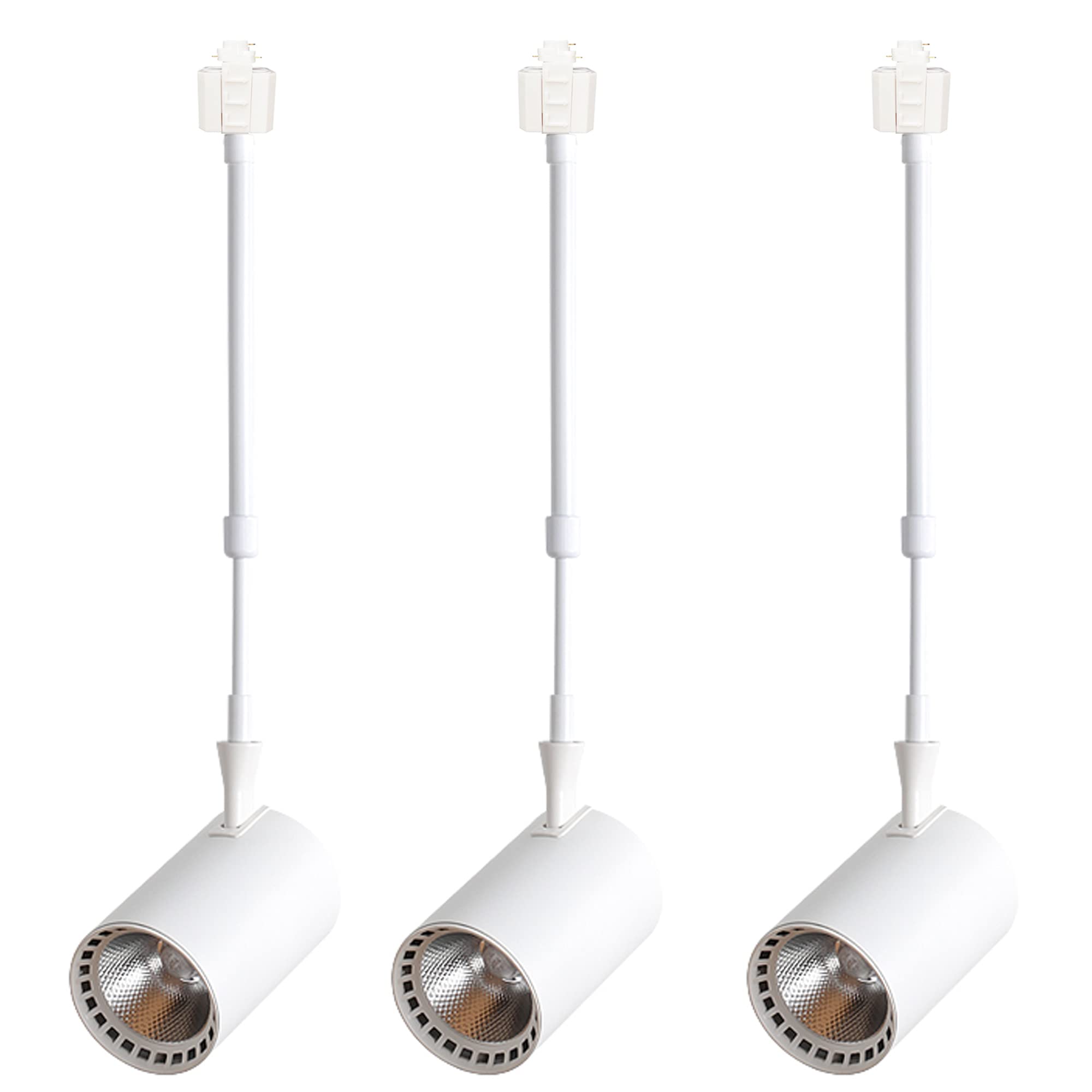 10W LED Track Spotlight - Adjustable H-Type Industrial Pendant Light with Telescoping Rod for Shop, Kitchen & Retail Spaces | Warm White & Customizable 3-Light Set | Modern Lighting for Commercial & Home Decor