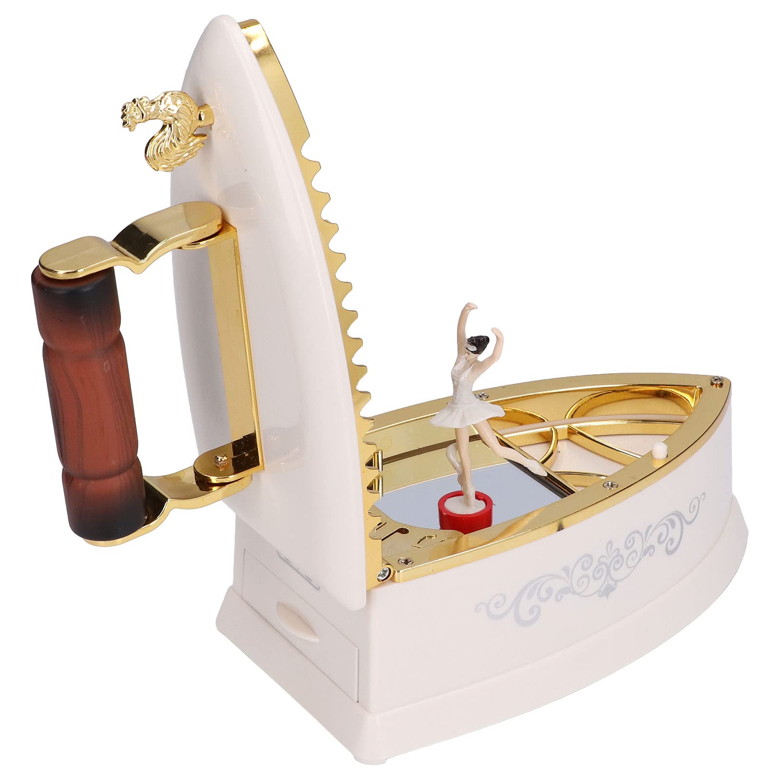 Haofy Electric Iron Head Ballerina Music Box - Elegant Jewelry Box for Girls, Creative Birthday Gift (White) - Perfect for Home Decor, Gift Giving & Special Occasions