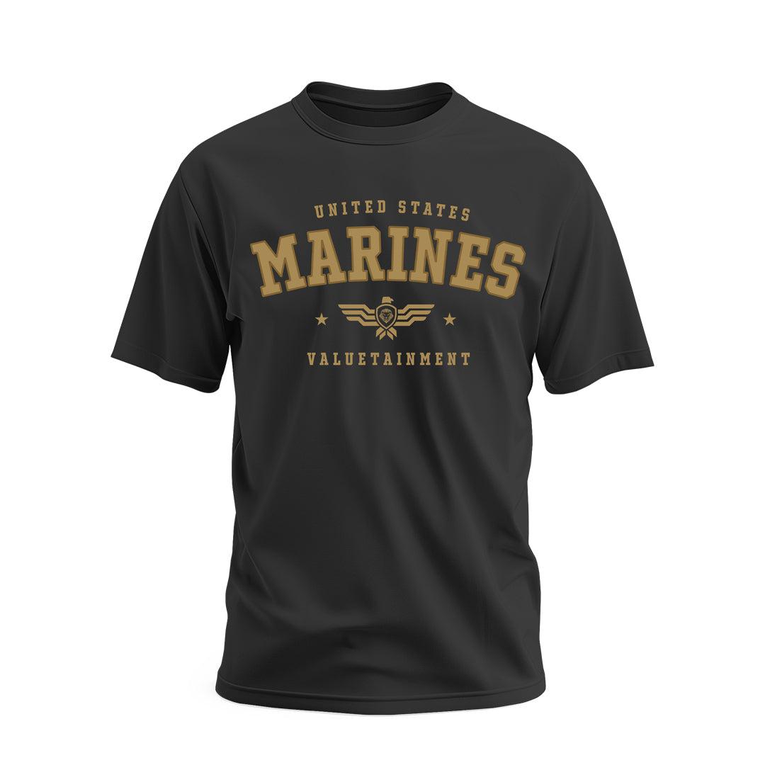 Future Looks Bright US Marine Corps Black Short Sleeve T-Shirt - Military Apparel, Patriotic Casual Wear for Veterans & Supporters