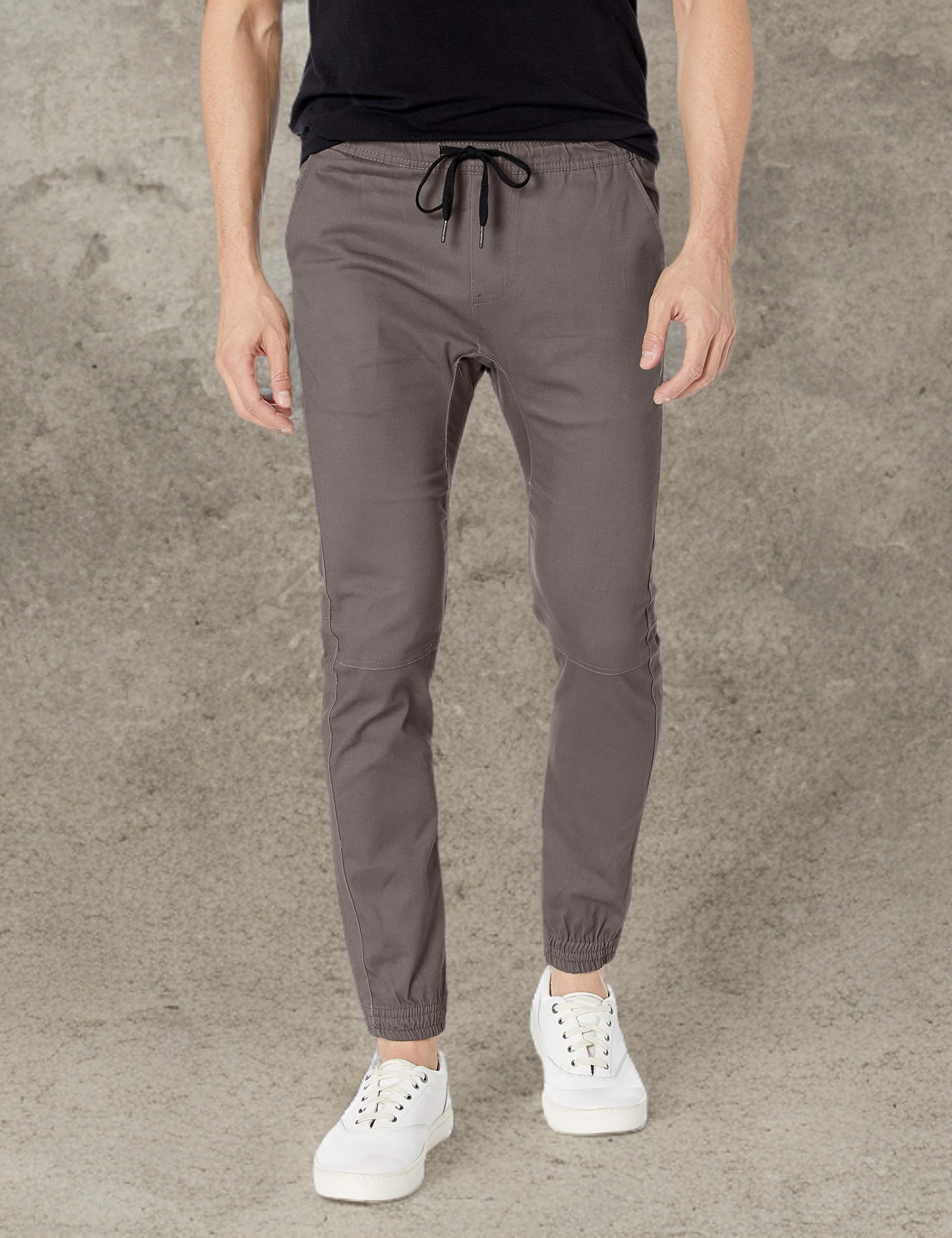 Men's Slim Fit Soft Twill Jogger Pants - Comfortable Casual & Athletic Wear for Gym, Running, Travel & Lounge
