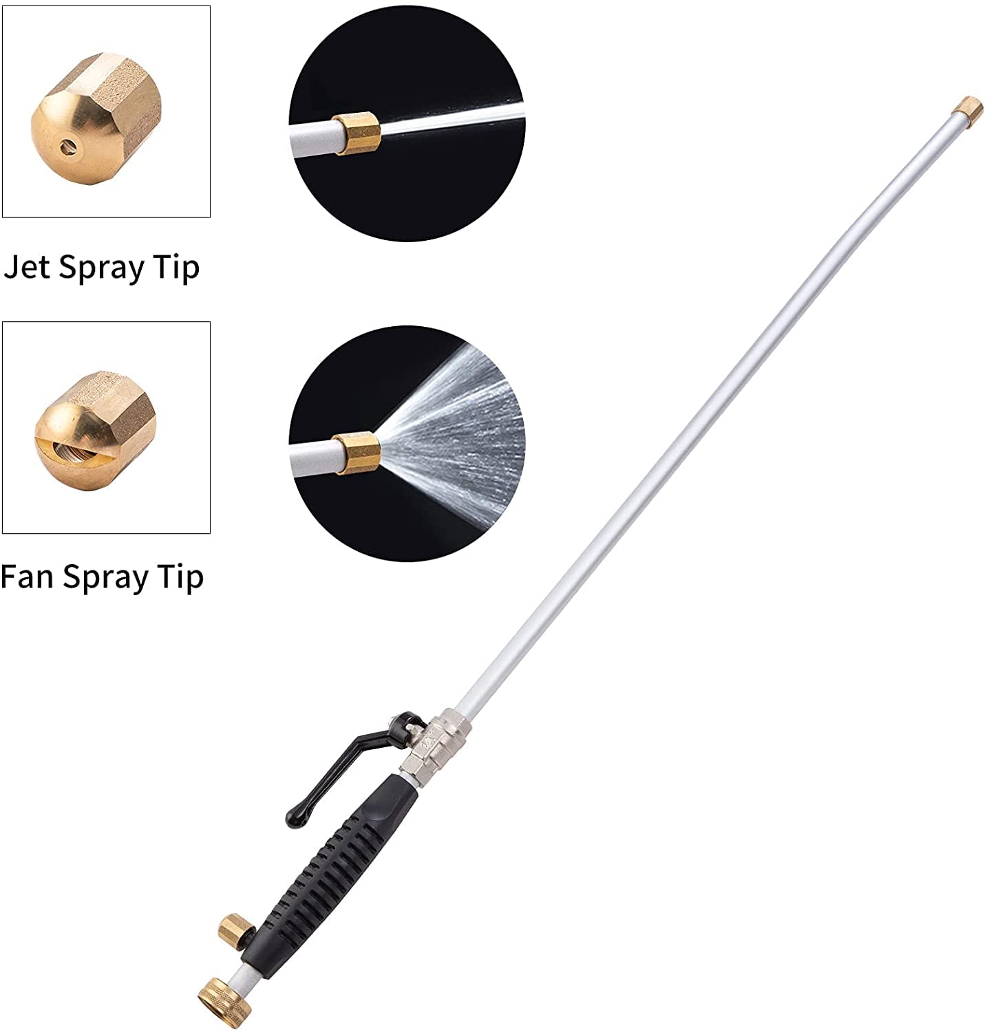 High Pressure Washer Gun with Nozzles - for Outdoor, Car & Deck Cleaning