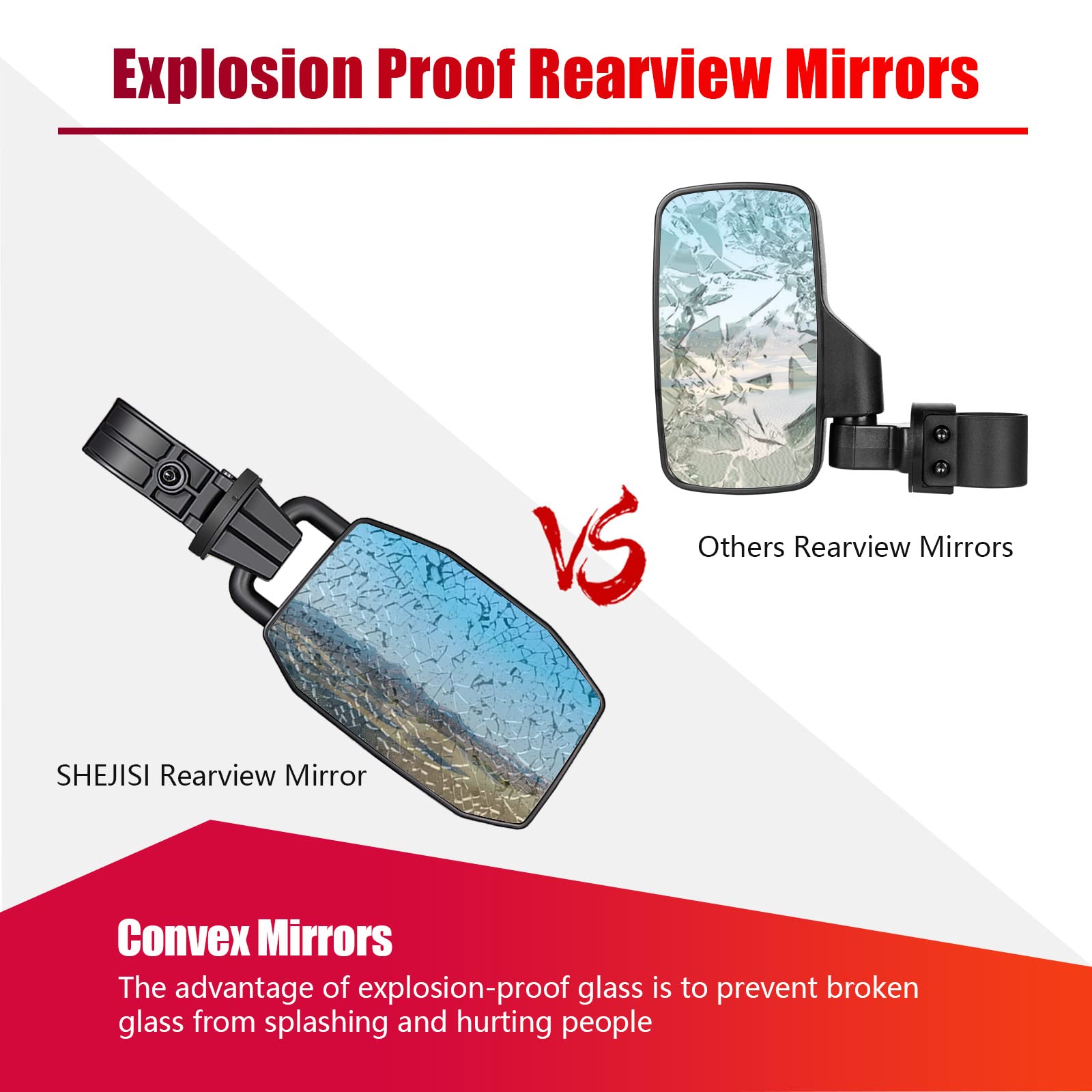 2023 New UTV Side Mirrors for 1.65