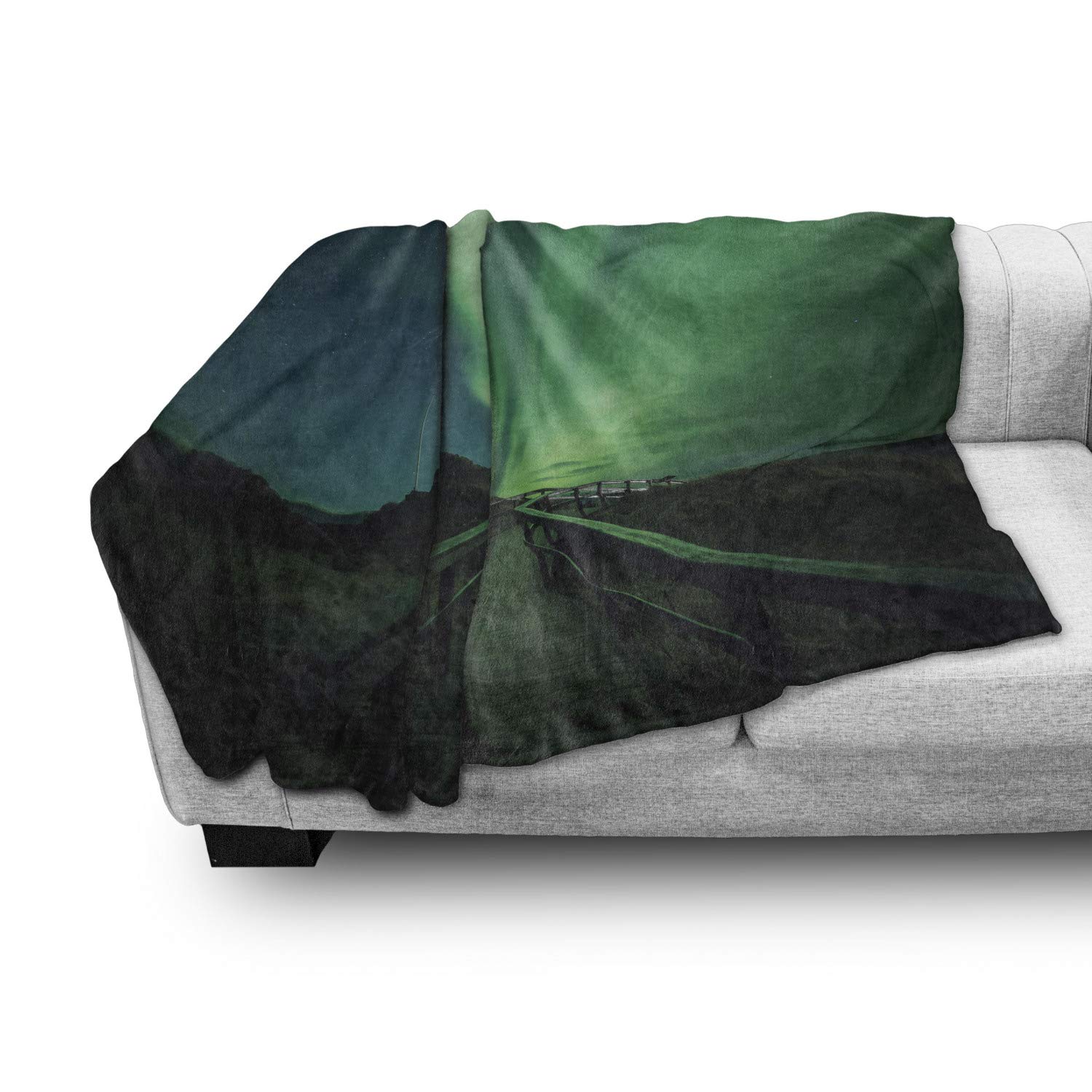 Ambesonne Aurora Borealis Flannel Fleece Throw Blanket - 50