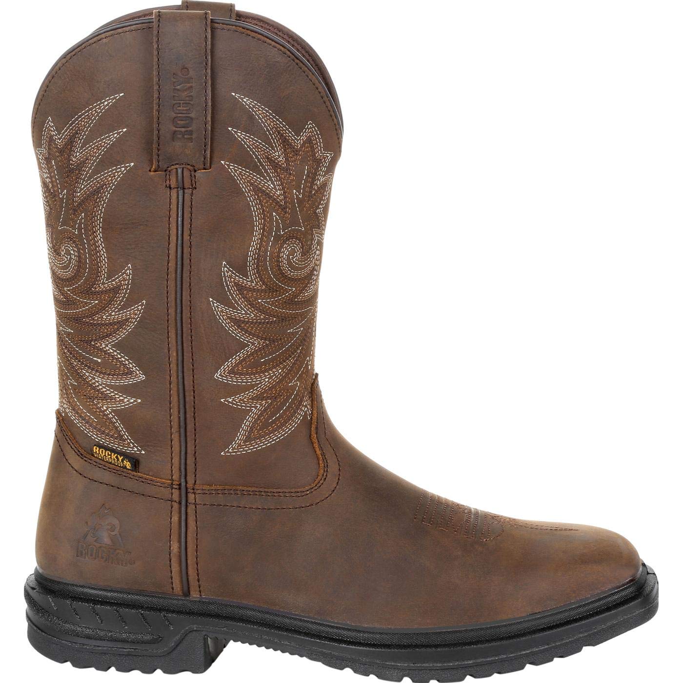 ROCKY Men's Rkw0276 Western Boot - Durable Leather Cowboy Boots for Men, Comfortable & Stylish Riding Boots - Perfect for Ranch Work, Rodeo, and Country Fashion