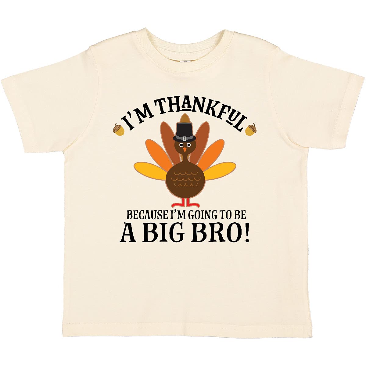 Inktastic Big Brother Announcement Thanksgiving Toddler T-Shirt - Cute Sibling Reveal Outfit for Holiday Family Gatherings & Photo Shoots