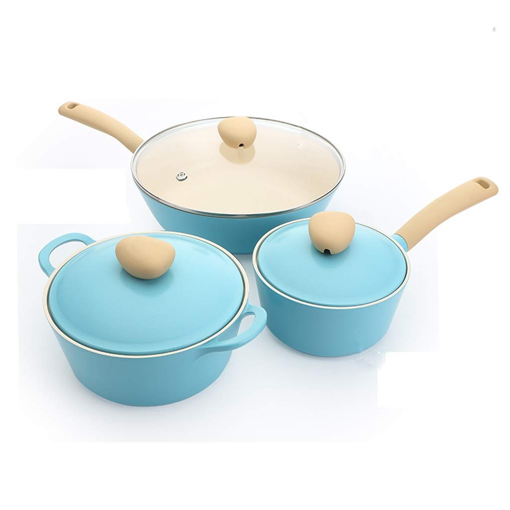 Premium Ceramic Non-Stick Cookware Set - 5-Piece Wok, Milk Pot & Soup Pot Kitchenware Collection (Color: Black) | Ideal for Stir-Frying, Boiling & Slow Cooking | Perfect for Asian Cuisine & Family Meals