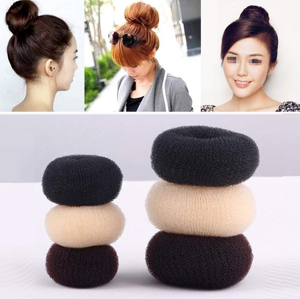 3Pcs Donut Hair Bun Maker Ring - Large, Medium, Small Set for Women & Girls - Chignon Hair Doughnut Styling Tool for Updos, Ponytails & Party Hairstyles