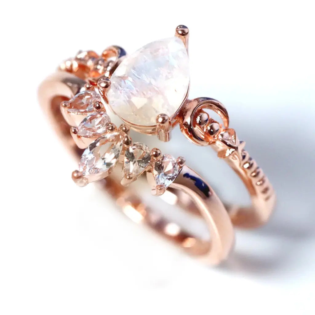Chloe Rose Gold Ring Set for Women - Elegant Stackable Rings for Everyday Wear, Gift Giving & Special Occasions