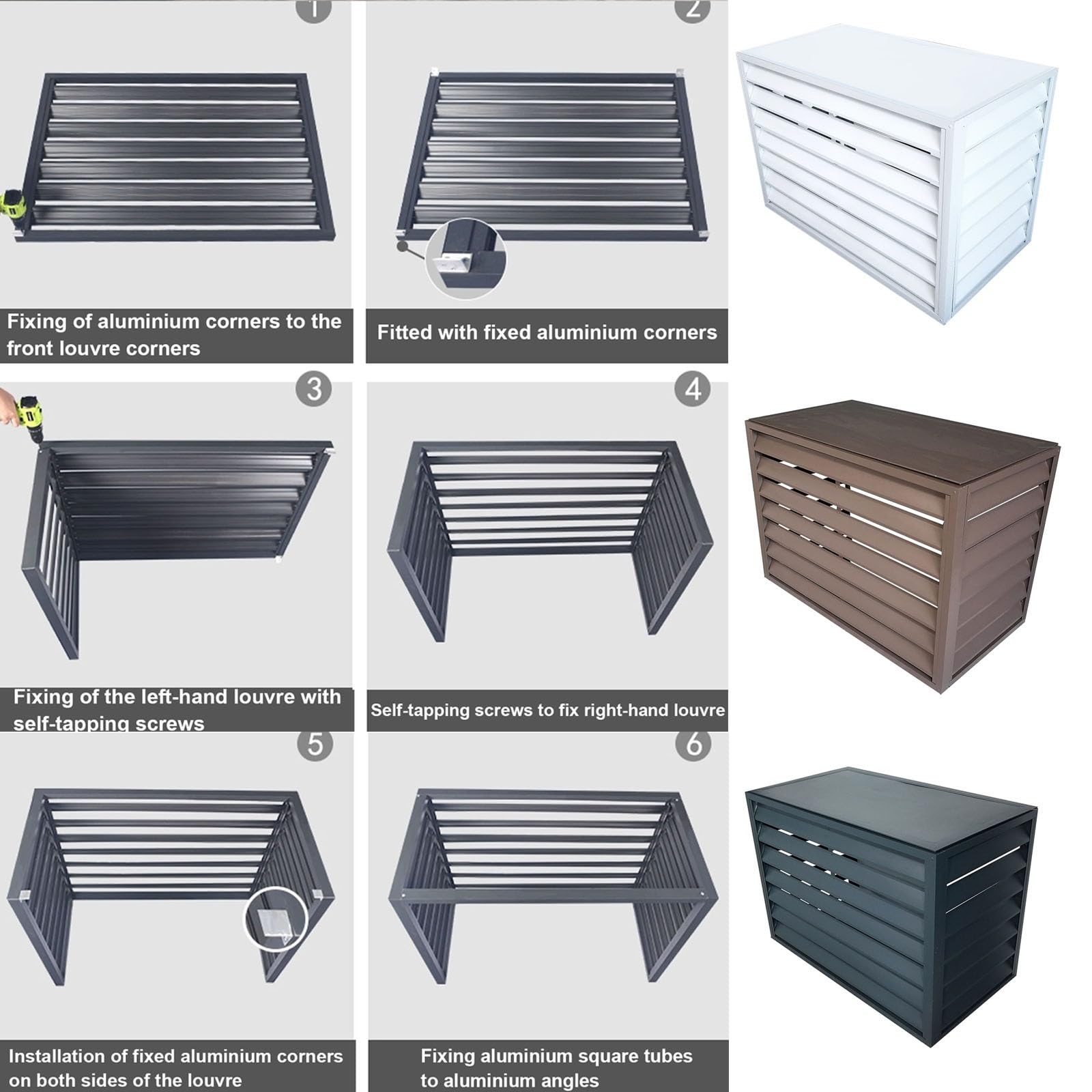 Durable Aluminum Air Conditioner & Heat Pump Cover for Outdoor Units - Weatherproof Mini Split AC Cover to Hide & Protect HVAC System - Indoor & Outdoor Use for Home, Office, and Commercial Spaces