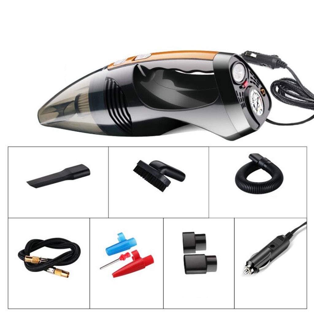 MOOLO 12V Portable Car Vacuum Cleaner and Air Compressor - 150W High Power, Dual Wet/Dry Use, Multi-Function for Car, Home, RV - Includes LED Light & Tire Pressure Gauge - Ideal for Car Cleaning, Inflating Tires, Camping (Color: A)