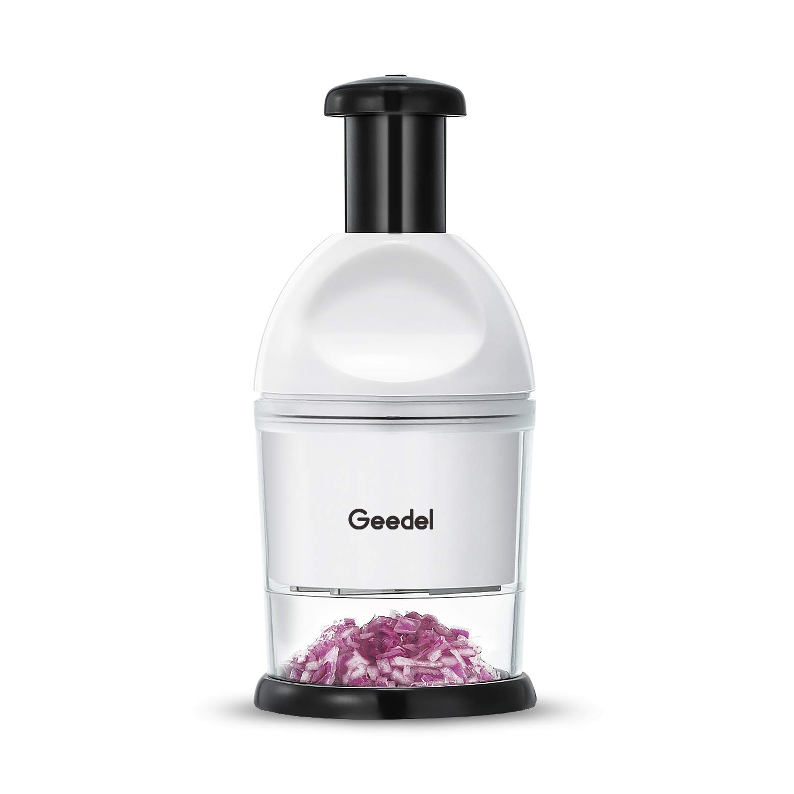 Geedel Manual Food Chopper - Easy to Clean Hand Vegetable Dicer for Onions, Garlic, Nuts & Salads - Dishwasher Safe Kitchen Gadget for Meal Prep & Cooking - Perfect for Chopping Veggies, Making Salsas & Salad Toppings