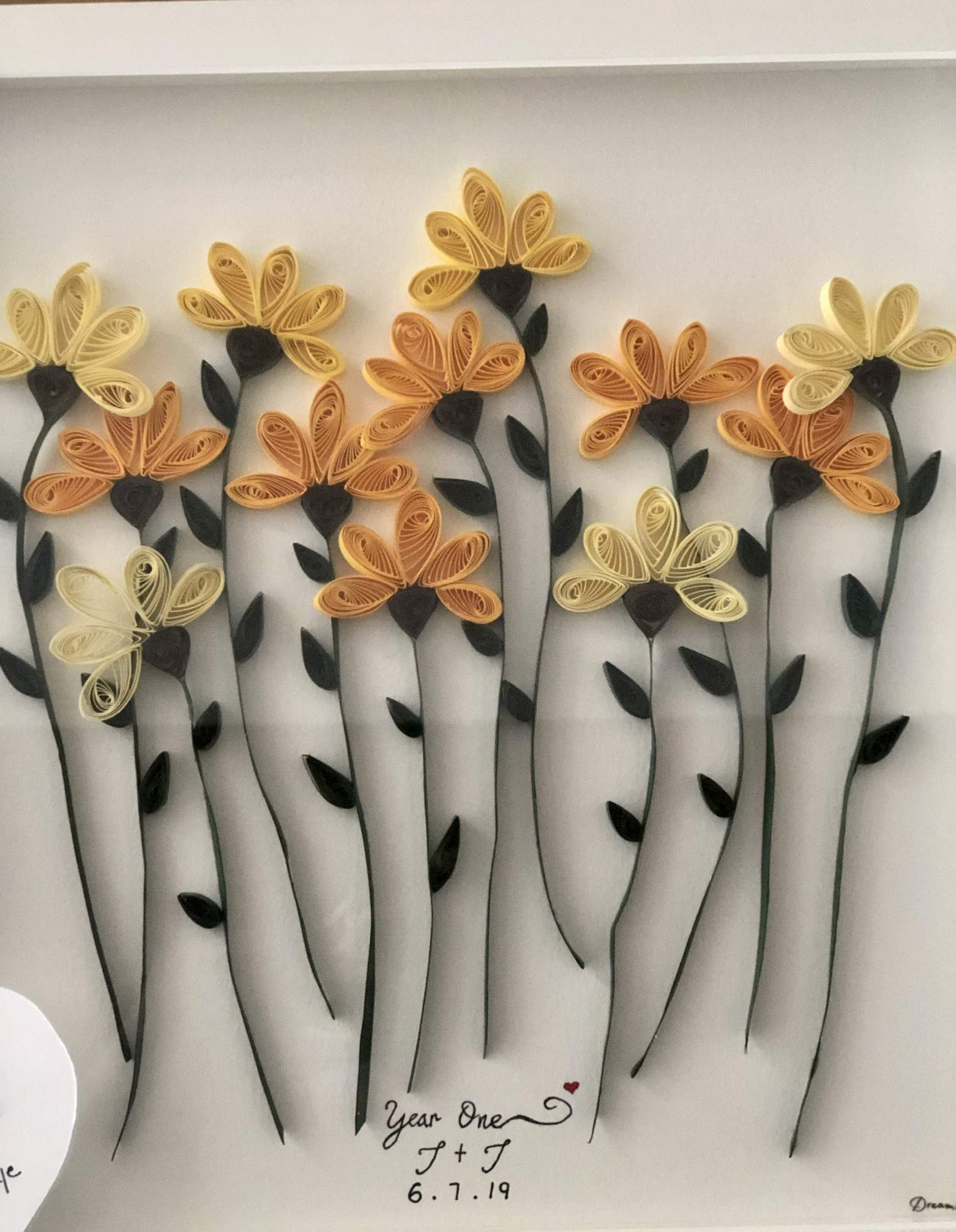Custom Handmade Paper Quilling Flowers - Unique Home Decor & 1st Anniversary Gift for Romantic Weddings, Baby Showers & Special Occasions