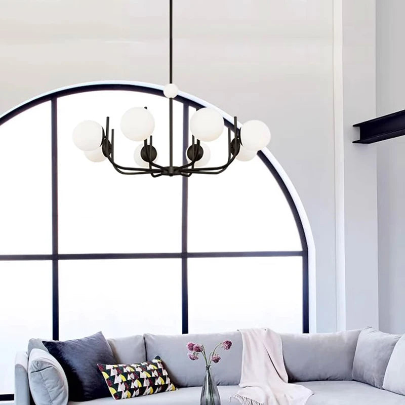 Vintage Mid Century Modern Ceiling Light Fixture - 6/8/10 Lights, Retro Chandelier for Dining Room, Living Room & Bedroom Lighting