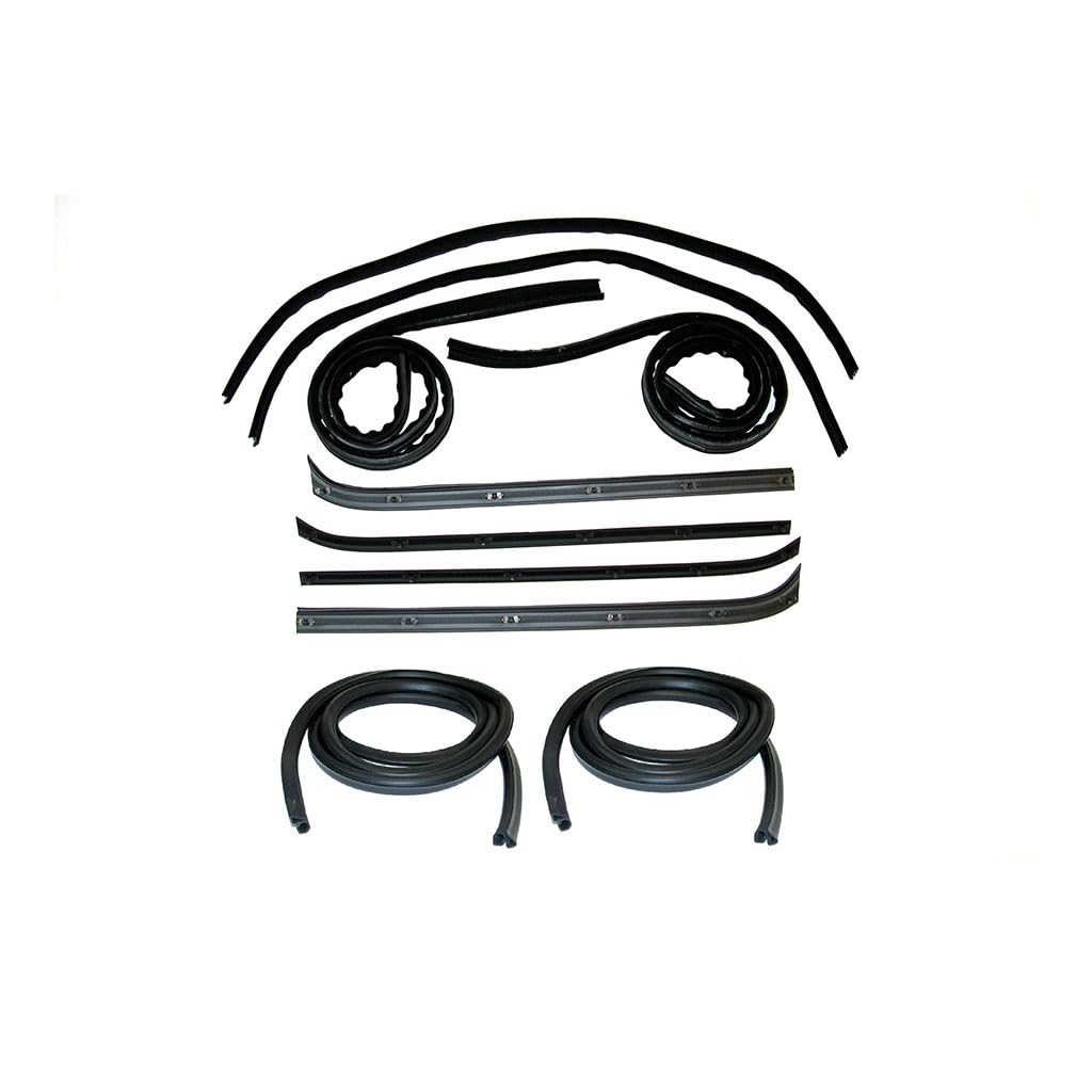 KF1006-10 Complete Weatherstrip Seal Kit for Car Doors - Inner & Outer Belt, Upper Channel & Division Bar Channel - Driver & Passenger Side Replacement - Perfect for Toyota, Honda, Ford, Chevy Vehicles - Improves Noise Reduction & Weather Protection