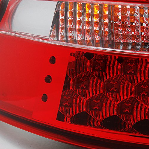 AKKON Red Clear LED Tail Lights Brake Lamps for Mercedes Benz R170 SLK Class - Left & Right Replacement Pair | Enhances Night Visibility & Style