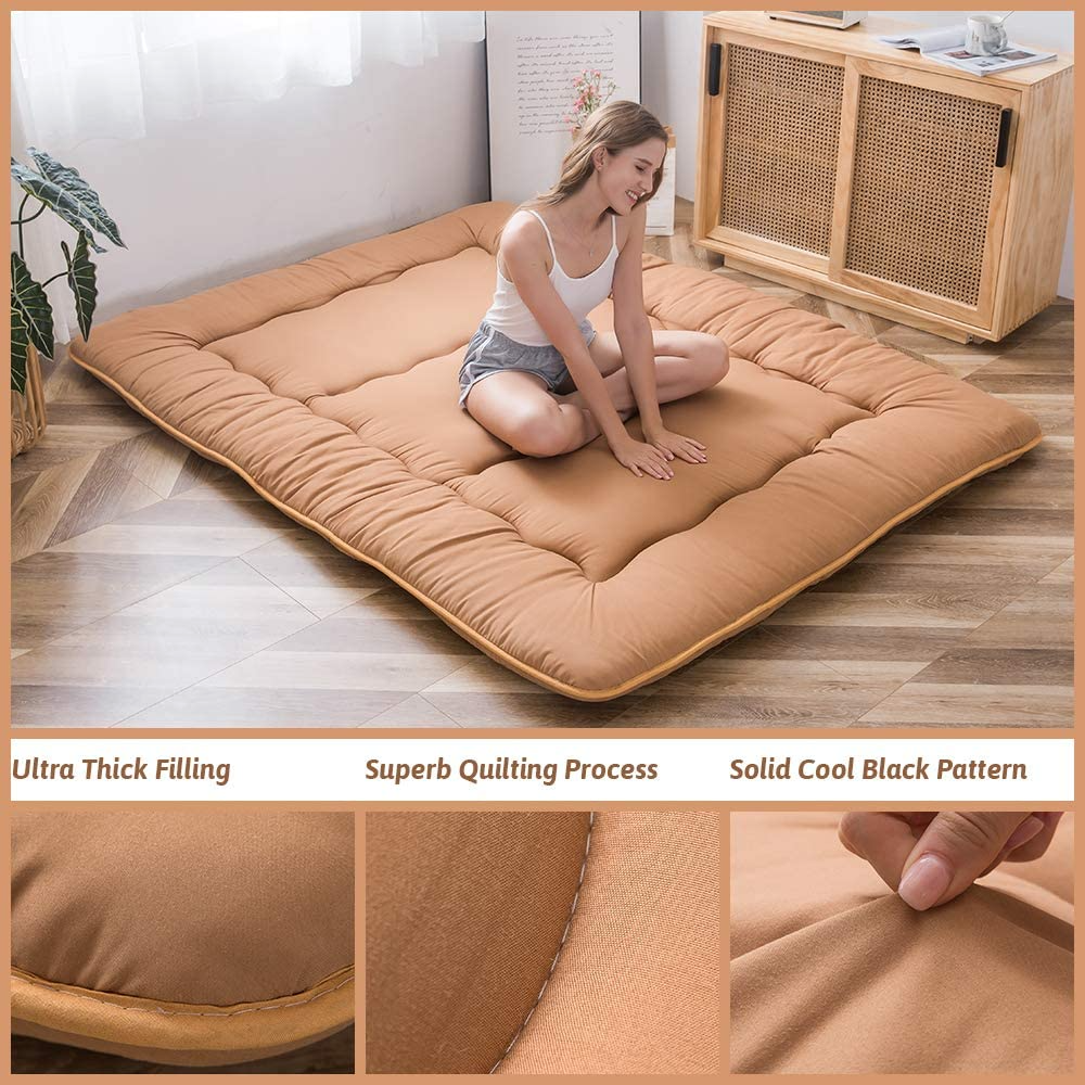 MAXYOYO Japanese Floor Futon Mattress - Portable Foldable Tatami Mattress for Guest Bed, Camping & Small Space Living | Comfortable Floor Sleeping Solution