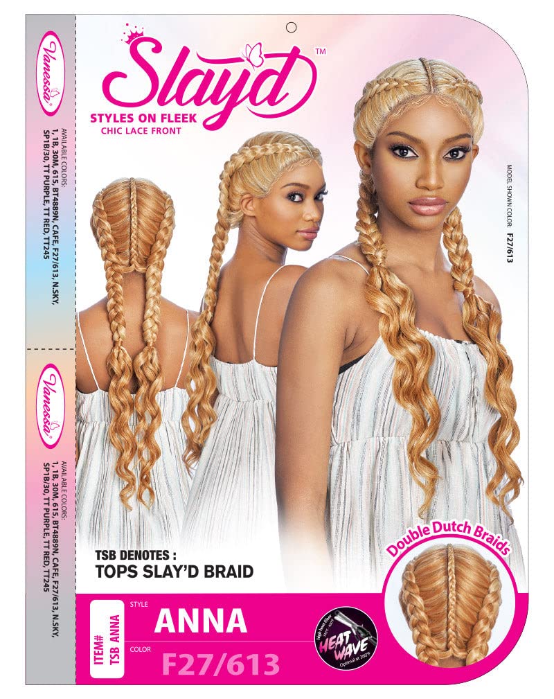 VANESSA Tops Slay'd Styles on Fleek Double Dutch Braids Long Synthetic Wig - Heat Resistant Fashion Hair for Women (30M) - Perfect for Cosplay, Parties, and Everyday Glam