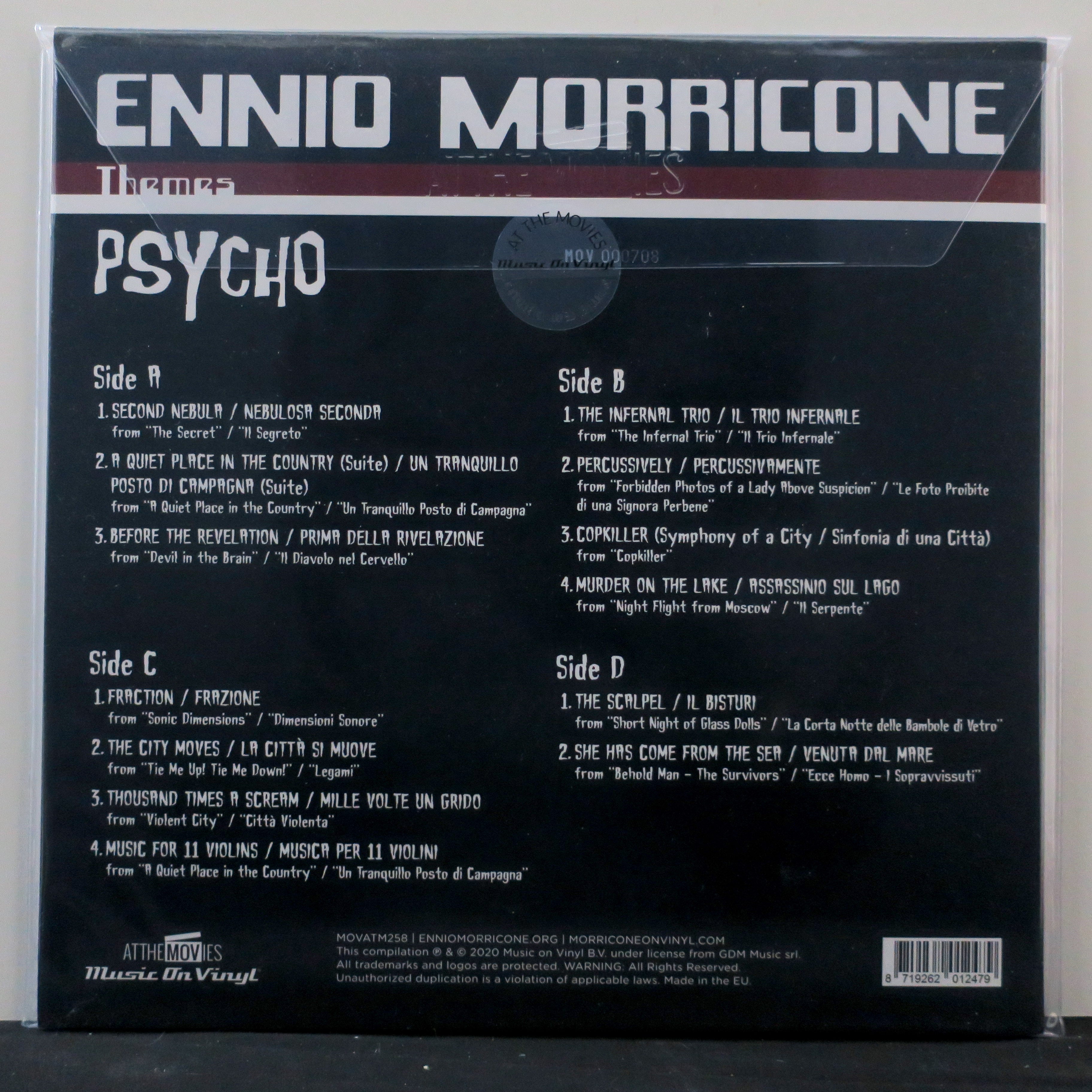ENNIO MORRICONE 'Psycho' 180g RED Vinyl 2LP Record - Limited Edition Soundtrack for Movie Collectors & Audiophiles - Perfect for Home Theater, Vinyl Collections, and Music Enthusiasts
