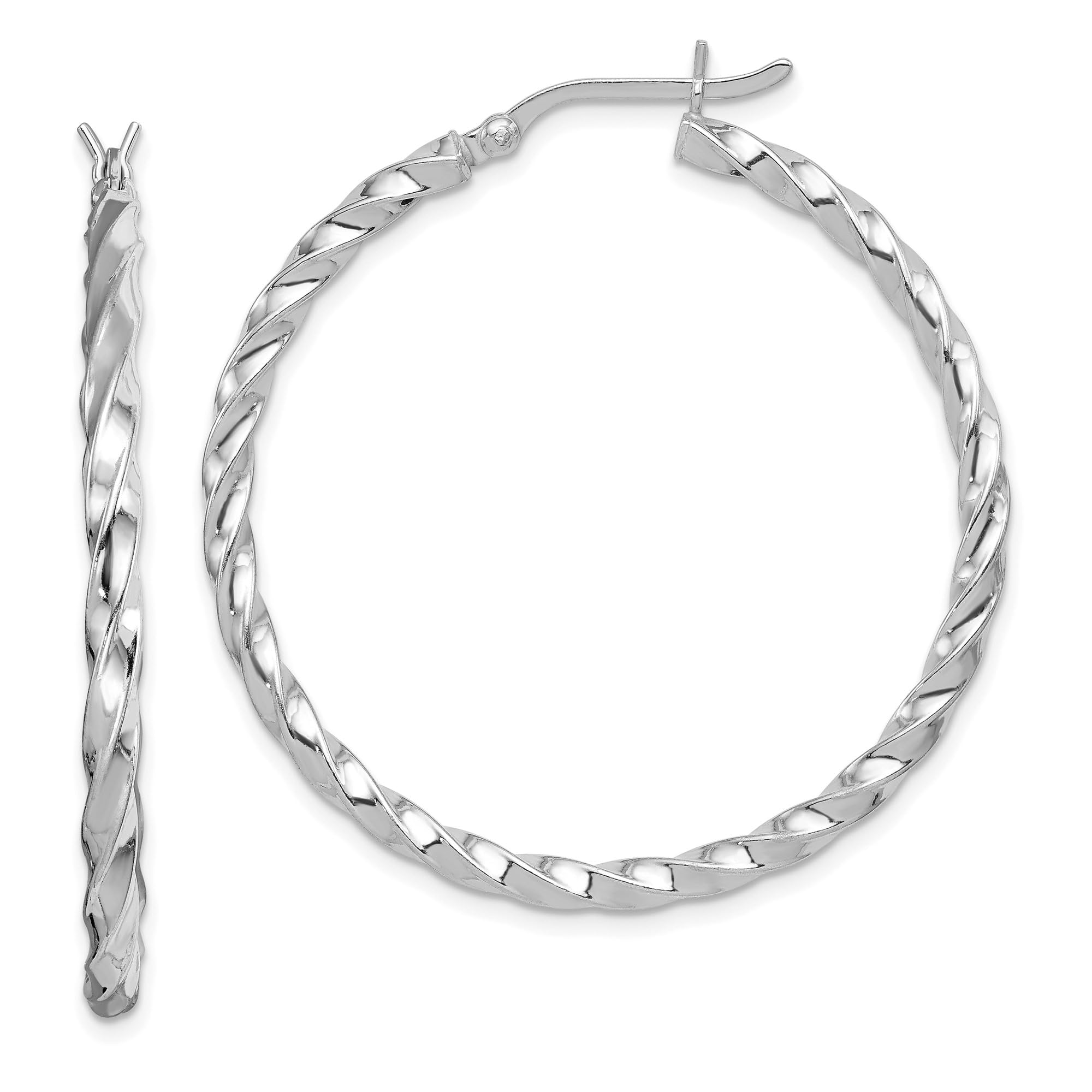 925 Sterling Silver Twisted Round Large Hoop Earrings for Women - Fashion Statement Jewelry for Party, Wedding & Everyday Wear