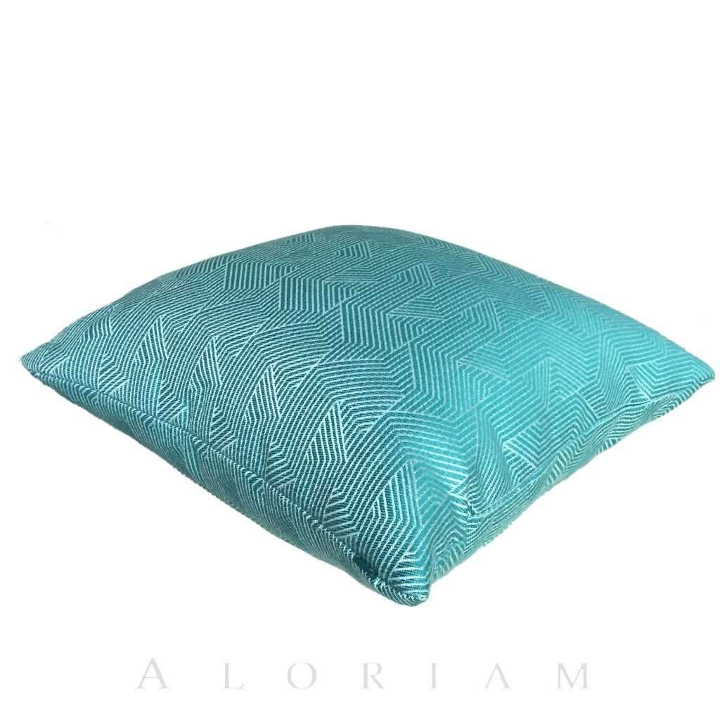 Stylish Jade Green Geometric Lines Pillow Cover - Modern Home Decor for Sofa, Bed & Living Room