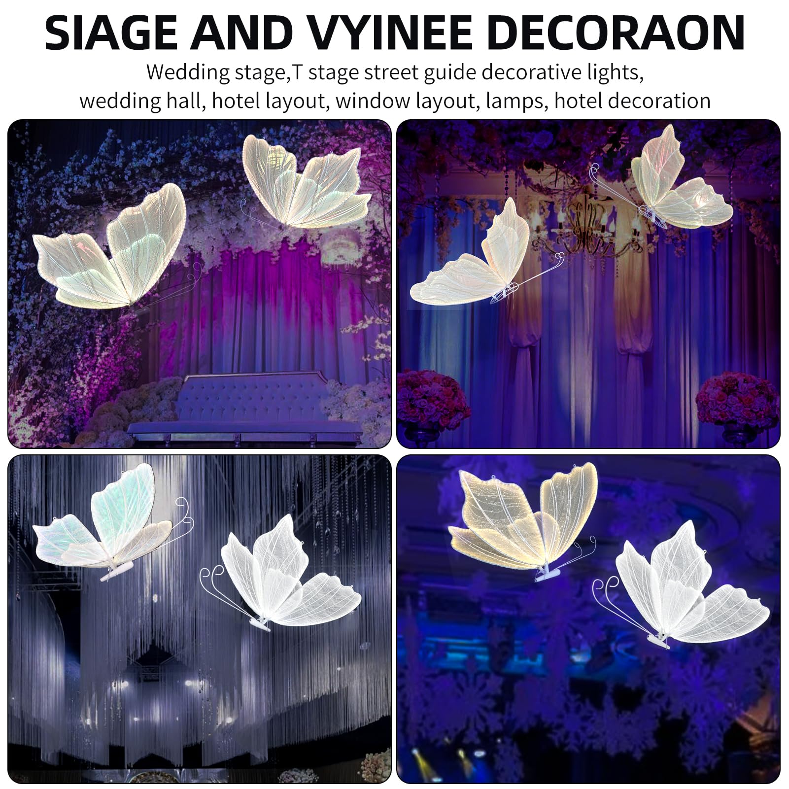 Elegant Butterfly Floor Lamp & Ceiling Light - Romantic Wedding Decor for Indoor Party Events, Perfect for Ceremonies, Receptions, and Home Decoration