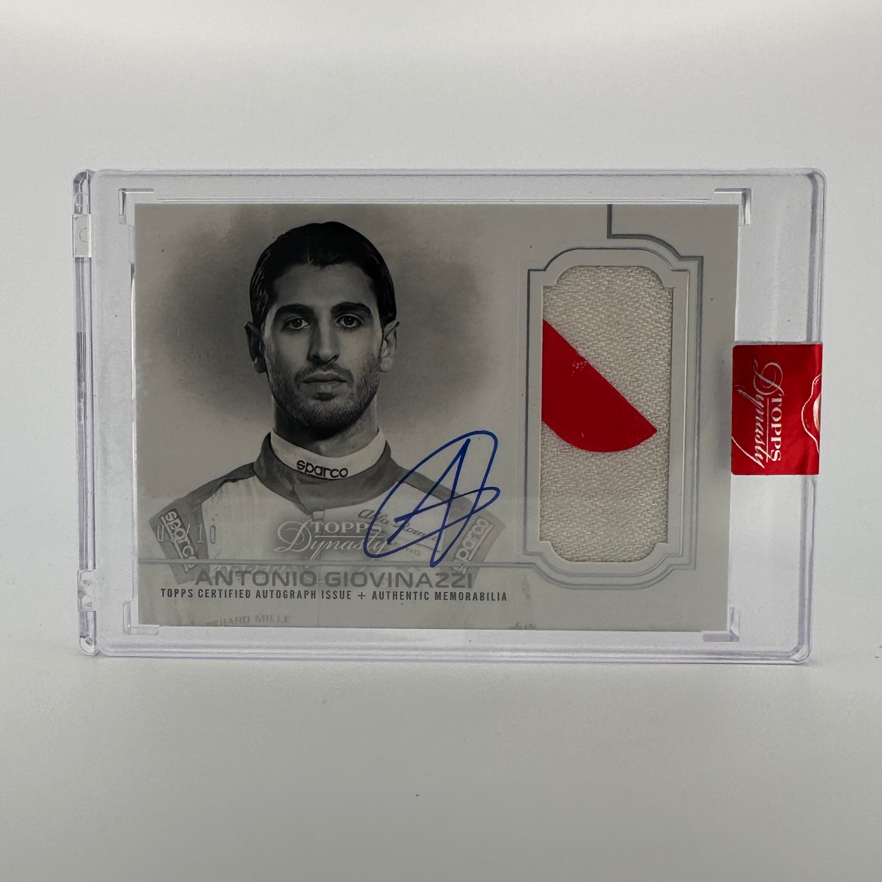 2020 Topps Dynasty F1 Antonio Giovinazzi #DAP IAG Silver Auto Patch Single Card - Collectible Racing Memorabilia for F1 Fans and Sports Card Enthusiasts