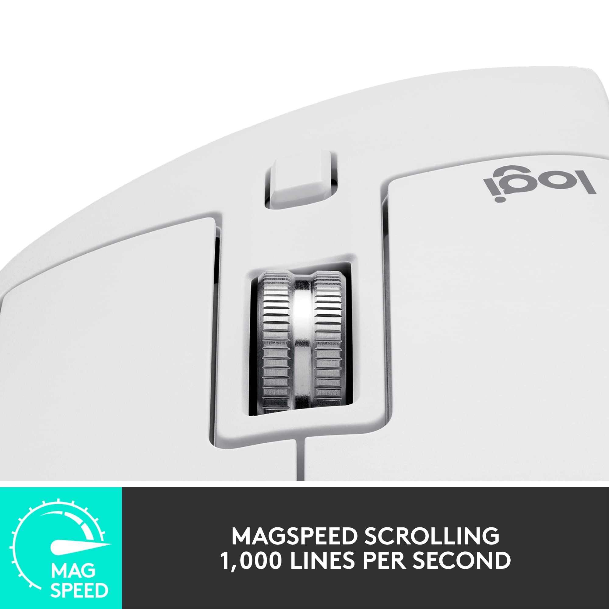 Logitech MX Master 3S Wireless Ergonomic Mouse - Ultra-Fast Scrolling, 8000 DPI Precision, Silent Clicks, Glass Tracking, USB-C & Bluetooth - Compatible with Windows, Linux, Chrome (Pale Grey) - Perfect for Office Work, Graphic Design & Gaming