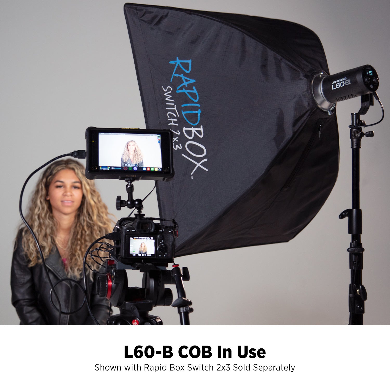 60W Bicolor COB LED Light - Adjustable 3000K-6000K for Photography, Videography & Studio Lighting