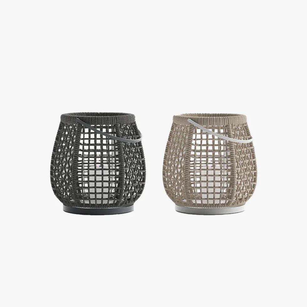 Handwoven Portable Lantern Lamp - Outdoor Camping Light, Garden Decor, Patio Lighting for Backyard Parties & Romantic Ambiance
