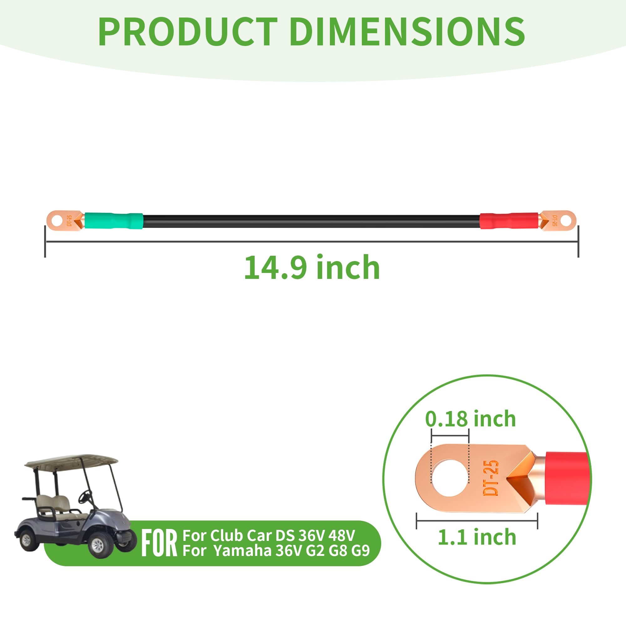 10L0L Golf Cart Battery Cables – 14
