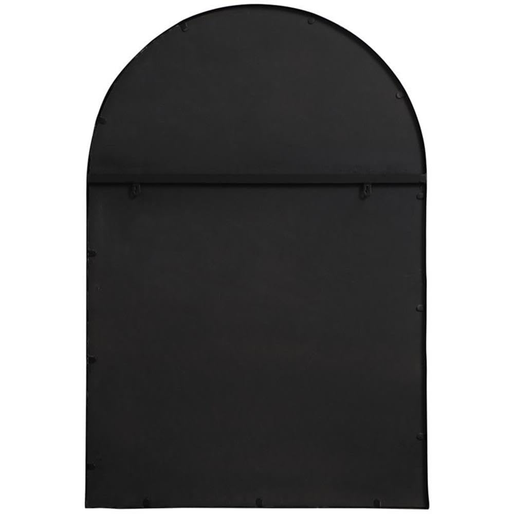 Black Mid-Century Metal Windowpane Mirror 42x28