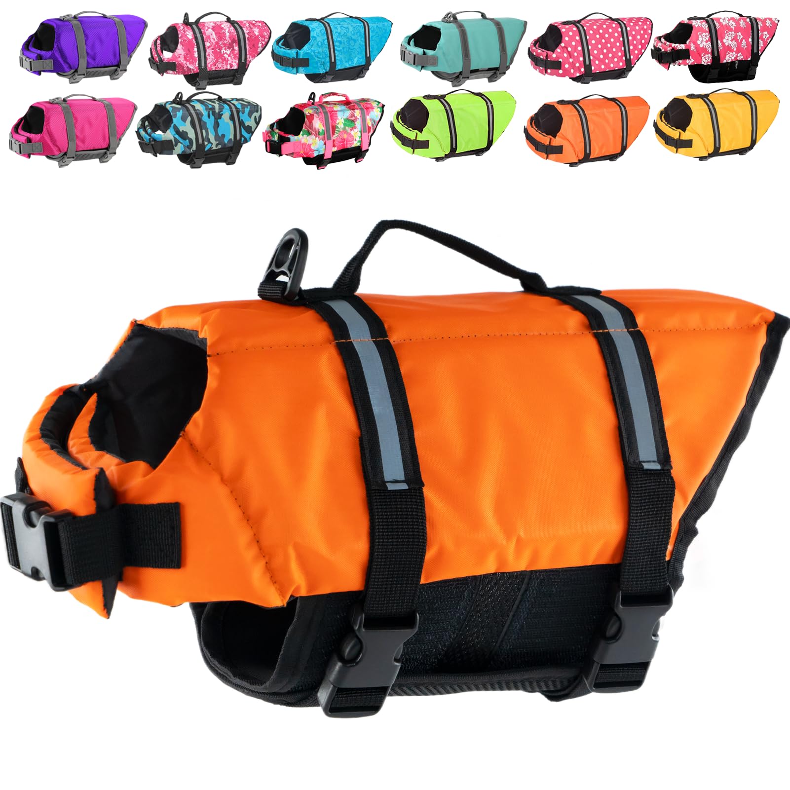 Doglay Adjustable Dog Life Jacket for Swimming & Boating - Reflective Buoyancy Vest for Small, Medium & Large Dogs | Perfect for Pool, Beach & Water Sports Safety