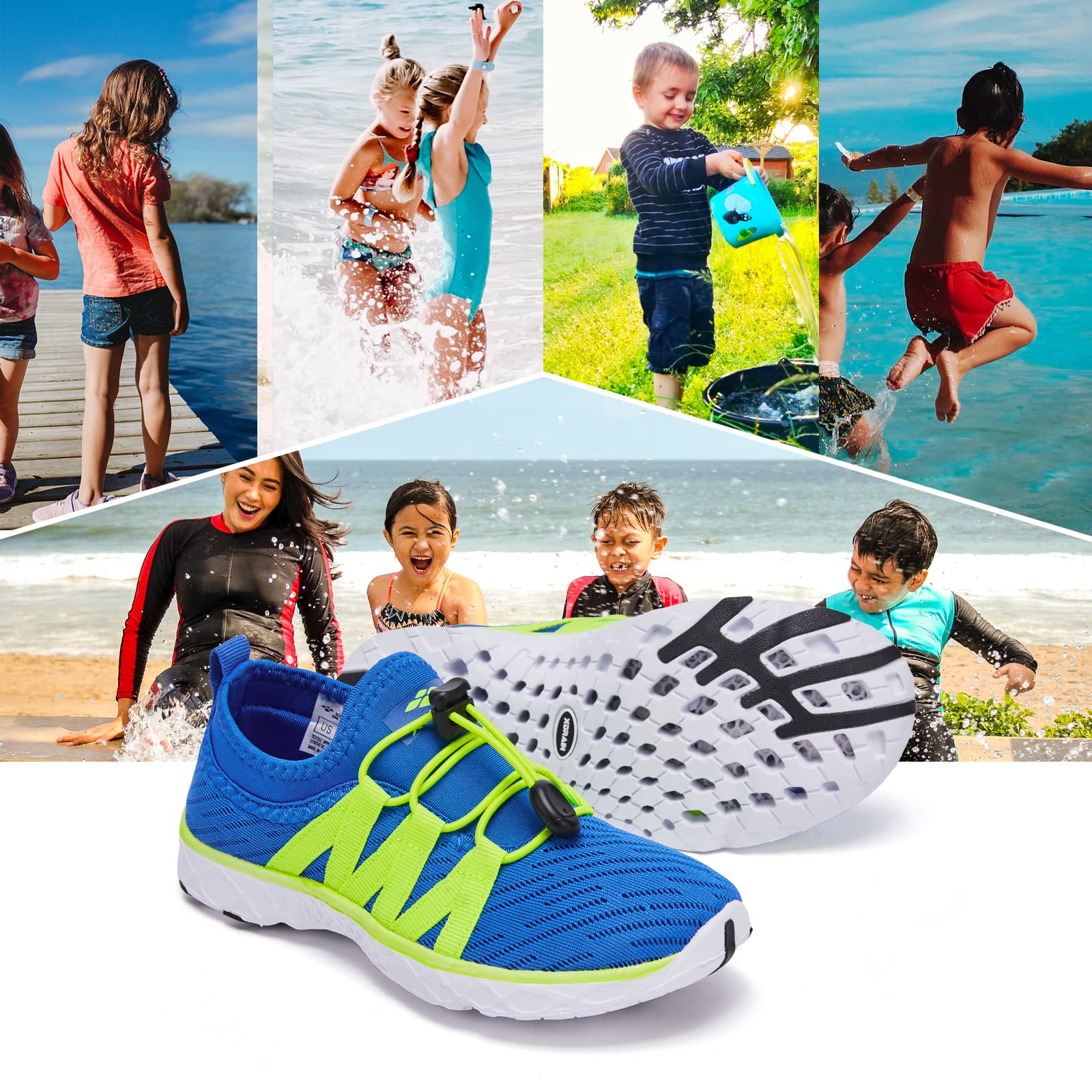 ALEADER Quick Dry Water Shoes for Kids - Slip-On Design for Toddler, Little Kid & Big Kid - Perfect for Beach, Pool, Swimming & Outdoor Activities