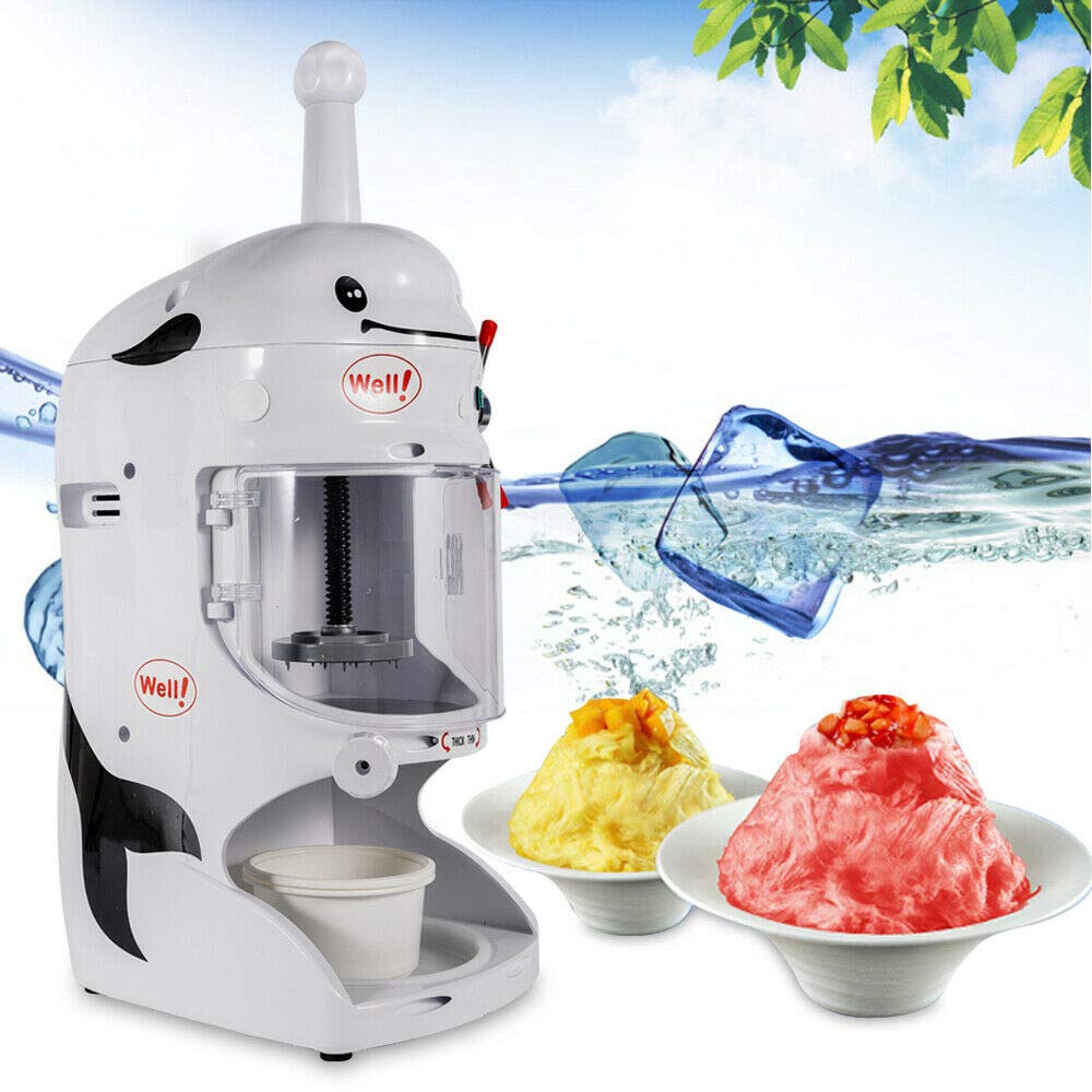 350W Commercial Ice Shaver Machine - Electric Snow Cone Maker & Ice Crusher for Shaved Ice - 110V Heavy Duty Ice Shaving Machine for Coffee Shops, Milk Tea Stores, Restaurants & Hotels - Perfect for Cocktails, Desserts & Summer Treats