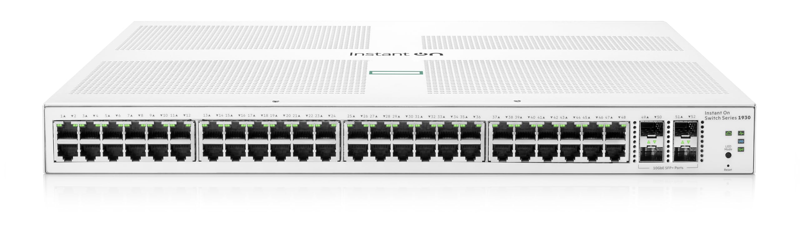 HPE 1930 48-Port Gigabit Smart Managed Layer 2+ Ethernet Switch | 48x 1G Ports + 4x SFP+ | UK Power Cord (JL685A#ACC) | Ideal for Small Business Networks & Office IT Infrastructure