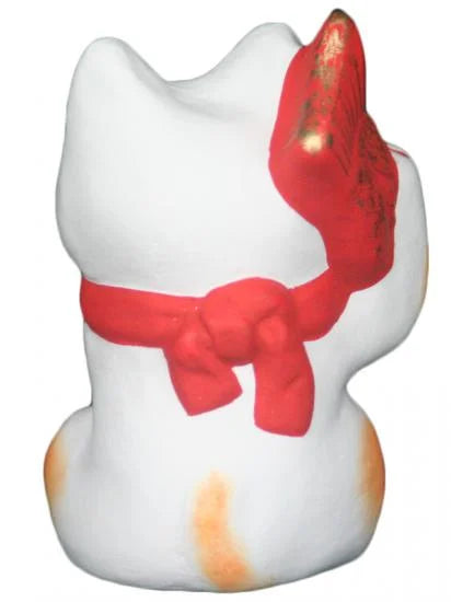 Nagahama Doll Japanese Maneki Neko (Beckoning Cat) White Lucky Cat Figure - Authentic Japanese Good Luck Charm for Home & Office Decor
