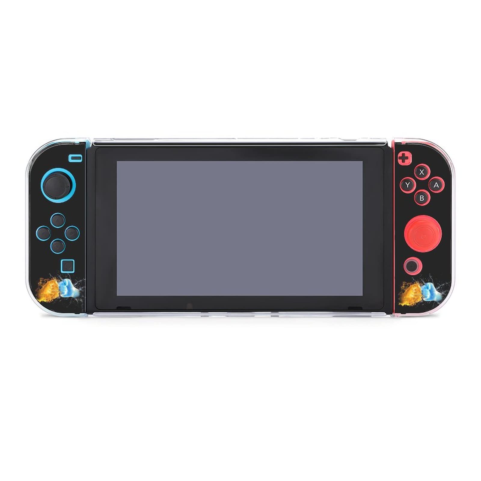 Sedoied Fists & Cool Fire Ice Print Nintendo Switch Case - Cute PC Cover Shell Protector for Nintendo Switch Console - Perfect for Gaming, Travel & Daily Protection