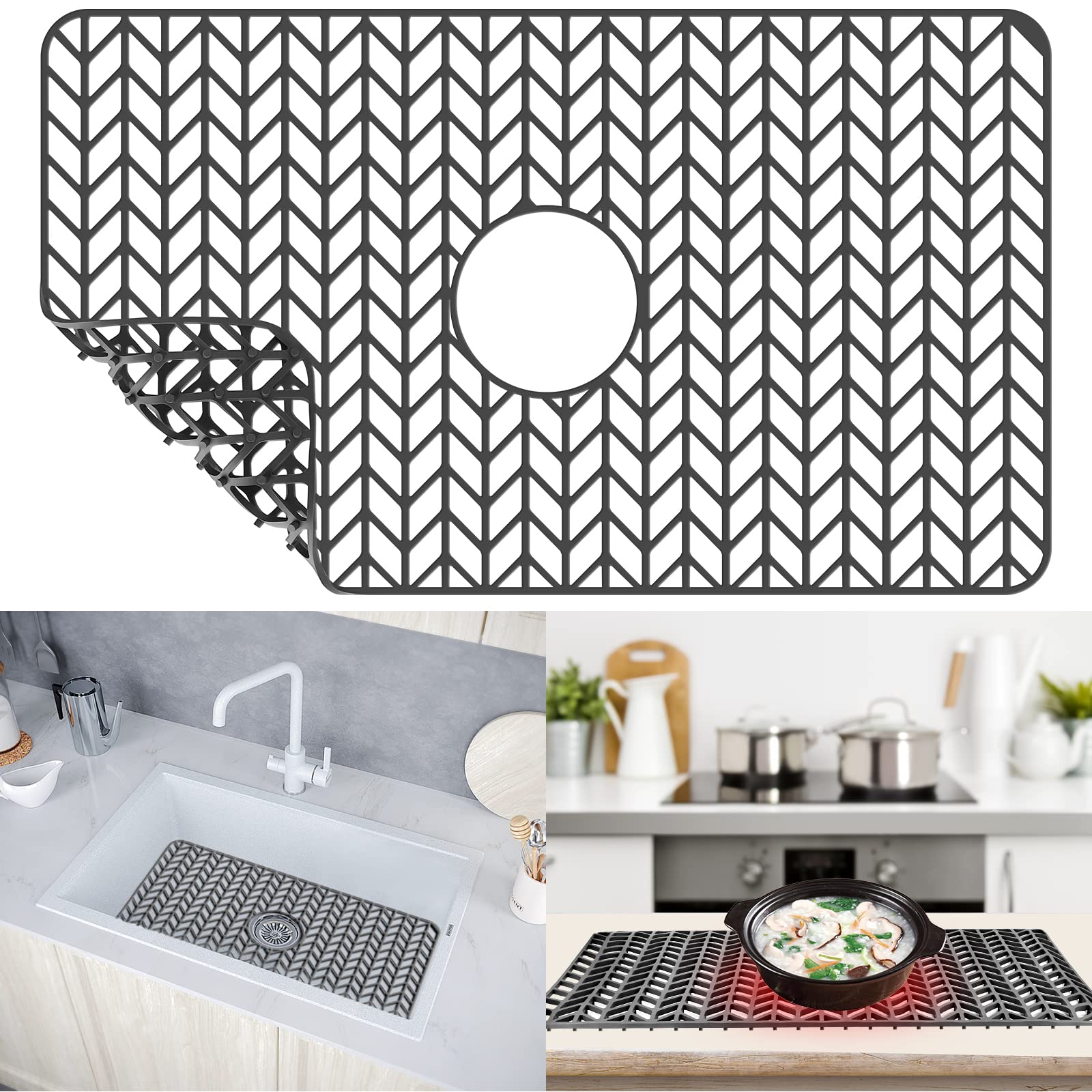 Non-Slip Silicone Sink Protector Mat - 26