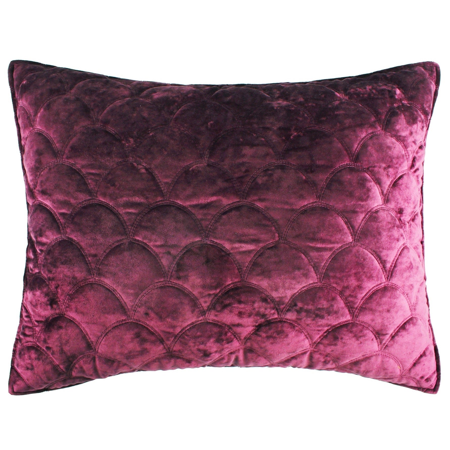 Ellora Plum Velvet Standard Sham Pillow Cover - Luxury Soft Velvet Pillowcase for Bedroom Decor, Home Styling & Couch Accents (18x18 Inches) - Perfect for Master Bedroom, Guest Room & Living Room Sofa