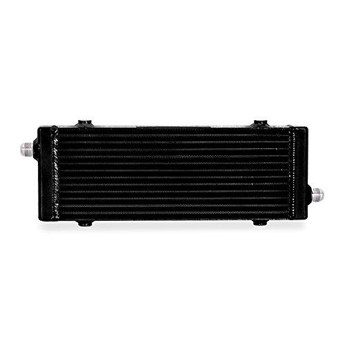Mishimoto Universal Cross Flow Bar & Plate Oil Cooler - Medium Size, Black - Performance Engine Cooling for Cars, Trucks & Motorcycles