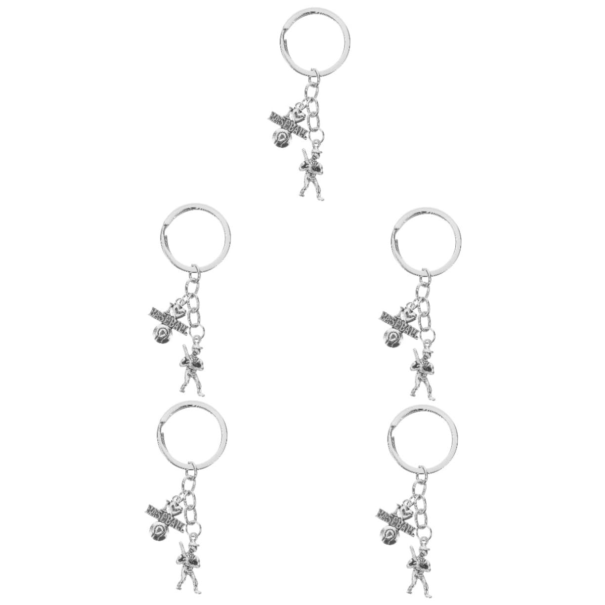 Balacoo 5-Pack Baseball Keychain Set - Sporty Key Rings for Backpacks, Bags & Accessories - Perfect for Baseball Fans, Bowling Enthusiasts & Sports Lovers (Gifts, Team Spirit, Game Day)