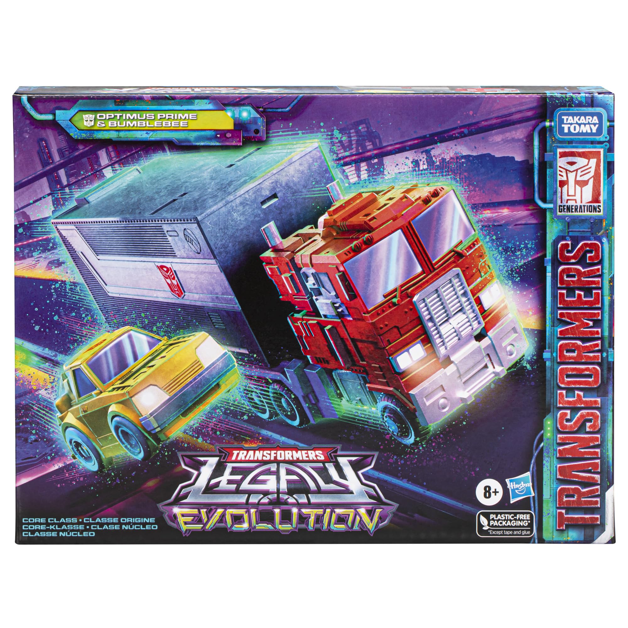 Transformers Toys Legacy Evolution Core Class Optimus Prime & Bumblebee Action Figures - 3.5-inch Collectible Robot Toys for Kids Ages 8+ | Perfect for Playtime, Display & Gifts for Transformers Fans