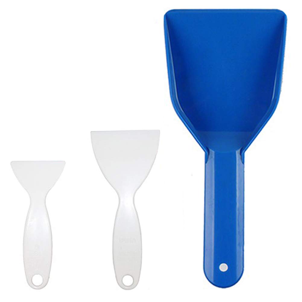 3-Pack Plastic Ice Scraper & Snow Remover - Heavy Duty Freezer Frost Shovel for Refrigerator, Car Windshield & Sidewalk Cleaning - Perfect for Winter Home & Auto Maintenance