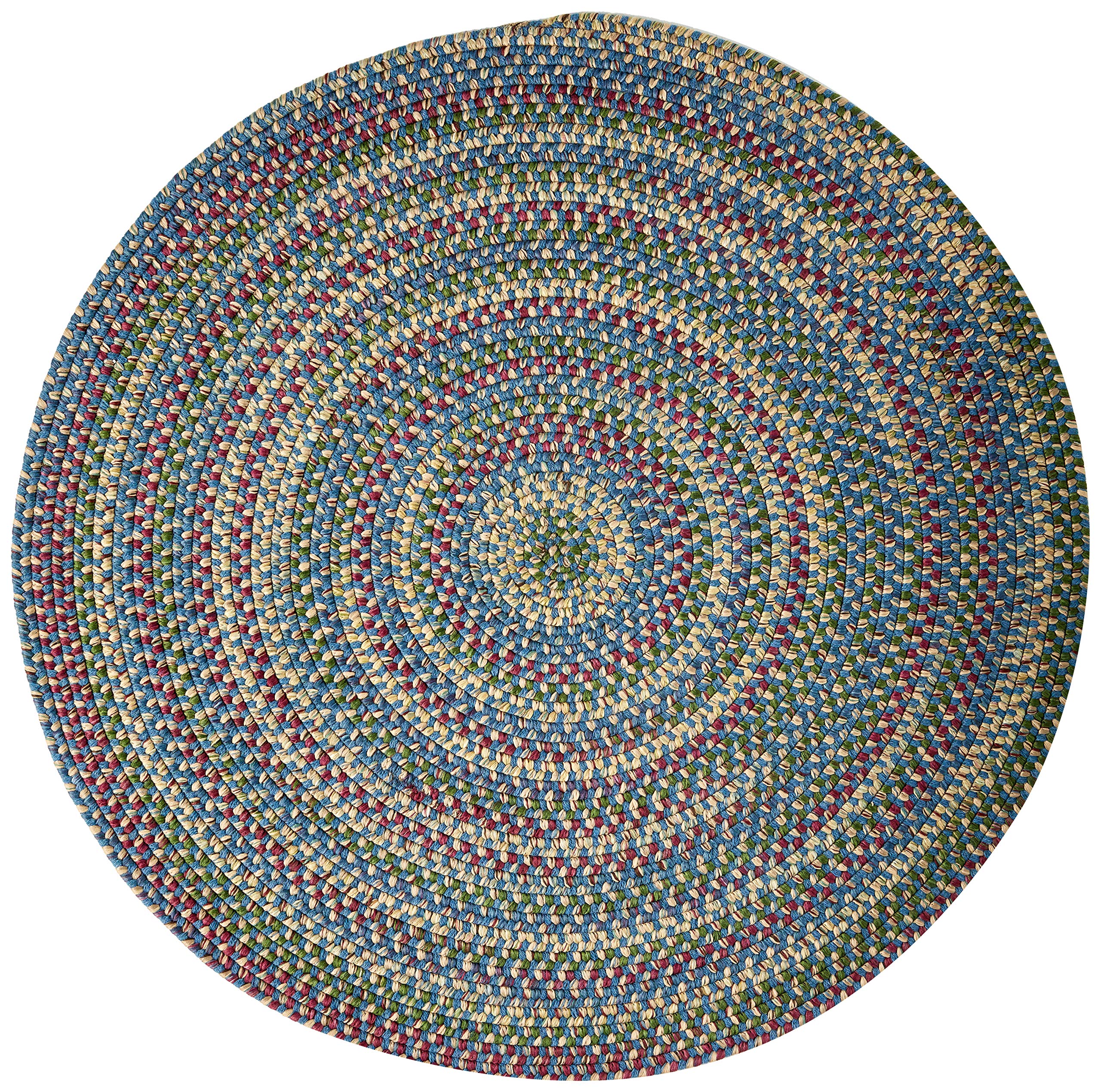 Twilight Round Area Rug 4x4 Feet Federal Blue - Soft Non-Slip Living Room Rug for Bedroom, Nursery, and Home Decor